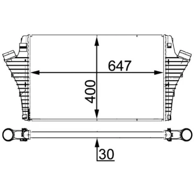 Imagem de MAHLE ORIGINAL CI 21 000S Intercooler SAAB: 9 3 Sedan, Cabrio, OPEL: Vectra C CC
