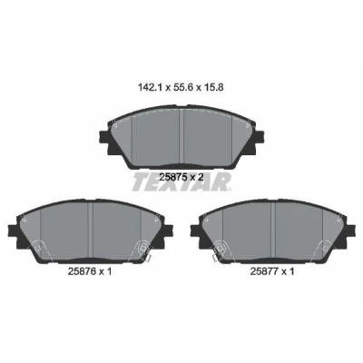 Imagem de TEXTAR 2587501 Jogo de pastilhas para travão disco com avisador sonoro desgaste MAZDA: CX 3, 3 Sedan, Hatchback