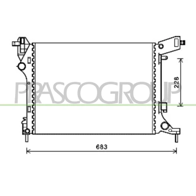 Imagem de PRASCO FT040R001 Radiador, arrefecimento do motor Alumínio 540 388 16 Aletas de refrigeração soldadas FIAT: 500L