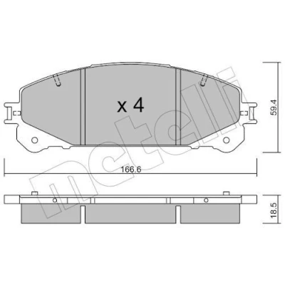 Imagem de METELLI 22 0938 1 Jogo de pastilhas para travão disco excl. contacto aviso desgaste TOYOTA: RAV4 IV SUV