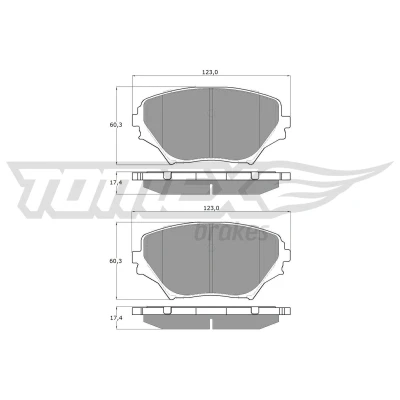 Imagem de TOMEX brakes TX 13 85 Jogo de pastilhas para travão disco Eixo dianteiro TOYOTA: RAV4 II SUV