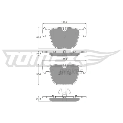 Imagem de TOMEX brakes TX 16 67 Jogo de pastilhas para travão disco Eixo traseiro preparado indicador aviso desgaste BMW: 5 GT, 7
