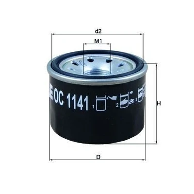 Imagem de MAHLE ORIGINAL OC 1141 Filtro de óleo com uma válvula retenção aparafusado