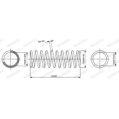 Imagem de MONROE SP0021 Mola de suspensão MERCEDES BENZ: W124 Sedan, Classe E Carrinha