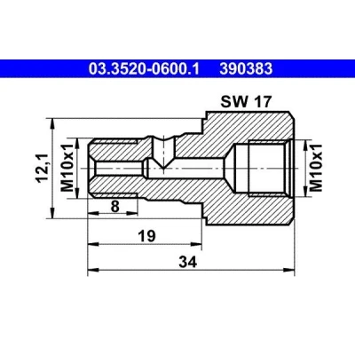 Imagem de ATE 03.3520 0600.1 Parafuso de oco