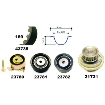 Imagem de MAPCO 41735 Bomba de Água + Kit Correia Distribuição OPEL: Vectra B Sedan, Carrinha