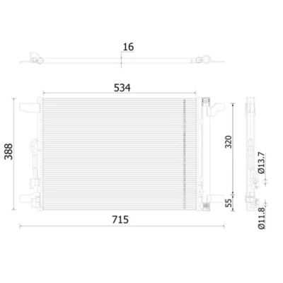 Imagem de MAHLE ORIGINAL AC 915 000S Condensador com secador 14 11,8 534 VOLKSWAGEN: Golf 7