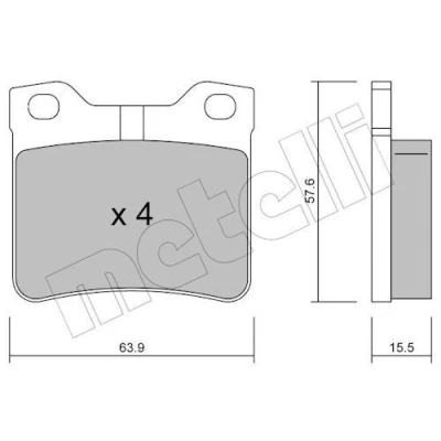 Imagem de METELLI 22 0192 1 Jogo de pastilhas para travão disco excl. contacto aviso desgaste PEUGEOT: 406 Coupe, Sedan, Carrinha