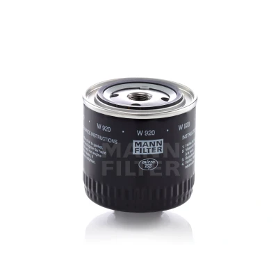 Imagem de MANN FILTER W 920 Filtro de óleo 3/4 16 UNF com uma válvula retenção aparafusado