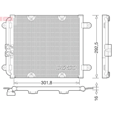 Imagem de DENSO DCN02028 Condensador sem secador R 134a