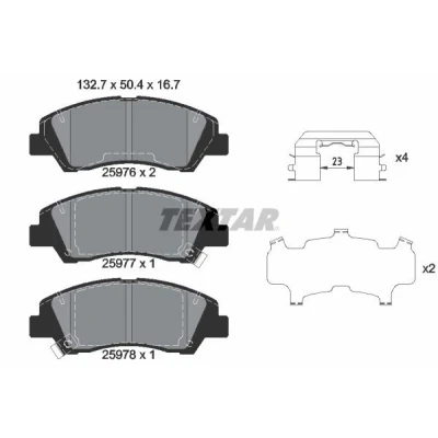Imagem de TEXTAR 2597601 Jogo de pastilhas para travão disco com avisador sonoro desgaste acessórios HYUNDAI: i10 II Hatchback