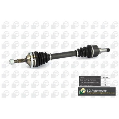 Imagem de BGA DS6714LA Veio de transmissão Eixo dianteiro, lado esquerdo 612, 612 PEUGEOT: 206 Hatchback, SW, Van