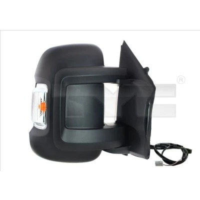Imagem de espelho retrovisor Tyc 309 0197 à direita para regulação eléctrica dos espelhos, convexo, aquecível, dobrável electricamente, Braço do curto