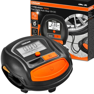 Imagem de OSRAM TYREinflate 1000 OTI1000 Compressor de ar 6,9 com alimentação por isqueiro, portátil, digital