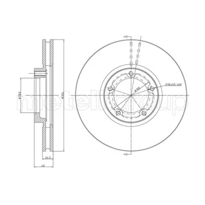 Imagem de CIFAM Disco de travão FORD: Transit Mk4 Van 254,0mm 24,3mm 5 78,5mm ventilado 800 459 1514234,5025610,5029815 Discos