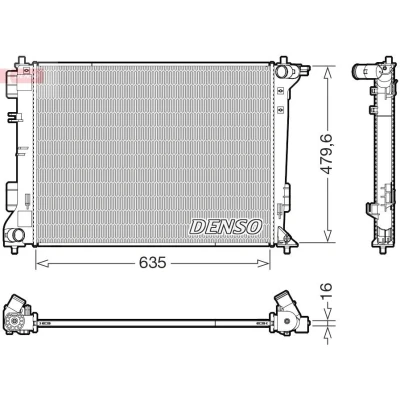 Imagem de DENSO DRM41028 Radiador, arrefecimento do motor 635mm 480mm 16mm KIA: Sportage IV