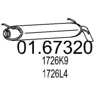 Imagem de MTS 01.67320 Panela de escape traseira 700 CITROËN: ZX Hatchback