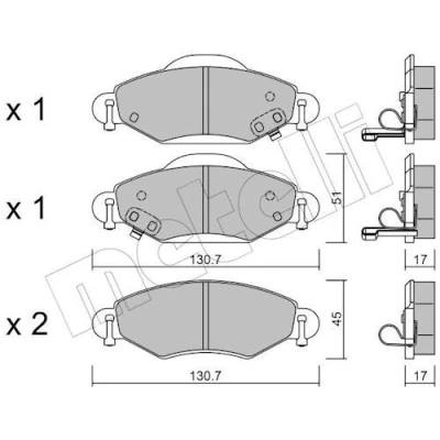 Imagem de METELLI 22 0421 0 Jogo de pastilhas para travão disco com avisador sonoro desgaste TOYOTA: Yaris I Hatchback