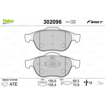 Imagem de VALEO 302096 Jogo de pastilhas para travão disco FIRST Eixo dianteiro excl. contacto aviso desgaste com chapa anti ruído