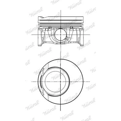 Imagem de NÜRAL 87 450900 00 Pistão 70mm com canal de refrigeração, para biela trapezoidal