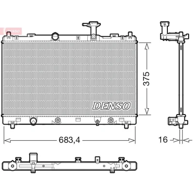 Imagem de DENSO DRM47041 Radiador, arrefecimento do motor 375mm 697mm 16mm