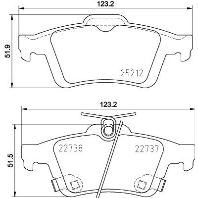 Imagem de HELLA 8DB 355 037 661 Jogo de pastilhas para travão disco com avisador sonoro desgaste FORD: Focus 3 Turnier, 3, Mk3 Van / Carrinha