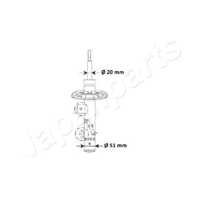 Imagem de JAPANPARTS MM 00974 Amortecedor Eixo dianteiro, lado esquerdo Pressão do gás Tubo duplo com assento de mola cavilha em cima