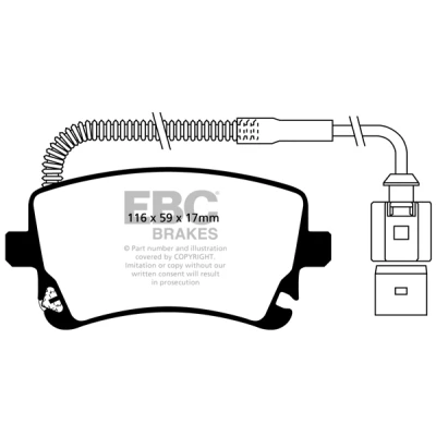 Imagem de EBC Brakes DP41470R Jogo de pastilhas para travão disco Eixo traseiro AUDI: A4 B6 Avant, Sedan, B7 Avant