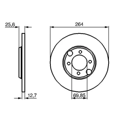 Imagem de BOSCH 0 986 478 689 Disco de travão 264 13 4 95,25 cheio oleado JAGUAR: XJ Coupe, Sedan