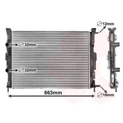 Imagem de VAN WEZEL 43002307 Radiador, arrefecimento do motor Alumínio 590 456 34 Aletas de refrigeração unidas mecanicamente RENAULT: MEGANE 2, 2 Kombi