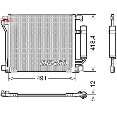 Imagem de DENSO DCN46025 Condensador com secador R 134a NISSAN: Juke, Pulsar Hatchback