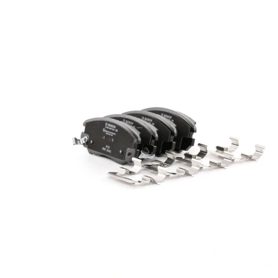 Imagem de BOSCH 0 986 494 632 Jogo de pastilhas para travão disco Baixo teor metálico com avisador sonoro desgaste chapa anti ruído mola