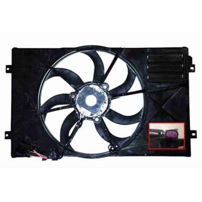 Imagem de VEMO V15 01 1920 Ventilador de Radiador 410 12 400 com caixilho retenção VOLKSWAGEN: Golf 5, Touran I, Passat B6 Variant, AUDI: A3 Hatchback