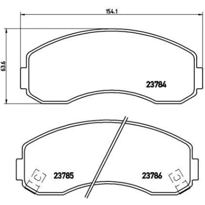 Imagem de BREMBO P 99 003 Jogo de pastilhas para travão disco com avisador sonoro desgaste sem acessórios KIA: K2500 Camião plataforma/Chassis