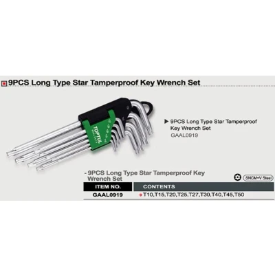 Imagem de TOPTUL GAAL0919 Kit de chaves parafusos angulares TORX: T10, T15, T20, T25, T27, T30, T40, T45, T50 9