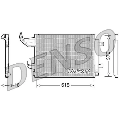 Imagem de DENSO DCN16001 Condensador com secador 518x376x16 R134a 518mm SMART: Fortwo I Coupe, II Forfour
