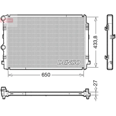 Imagem de DENSO DRM02044 Radiador, arrefecimento do motor 650 466 27 VOLKSWAGEN: Golf 7, Tiguan II