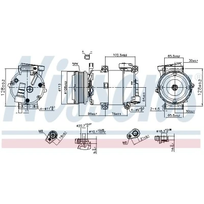 Imagem de NISSENS 890788 Compressor 7VSC16IC 12 PAG 46 R 134a FORD: FOCUS 3 Turnier