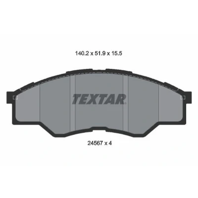 Imagem de TEXTAR 2456701 Jogo de pastilhas para travão disco não preparado indicador aviso desgaste TOYOTA: HILUX 3 Pick up