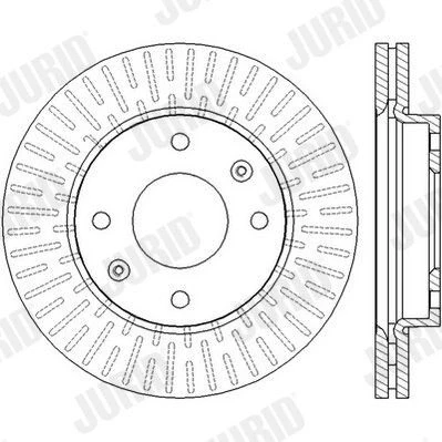 Imagem de JURID 562459JC Disco de travão 257 24 4 114,3 ventilado revestido sem parafusos HYUNDAI: Elantra III Sedan, Matrix, KIA: Cerato Sedan