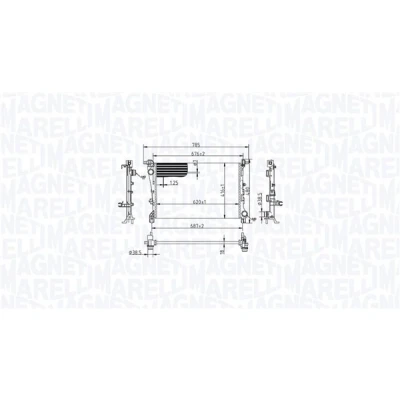 Imagem de MAGNETI MARELLI 350213217900 Radiador, arrefecimento do motor para veículos com caixa de velocidades manual 620 388 18 Aletas refrigeração soldadas
