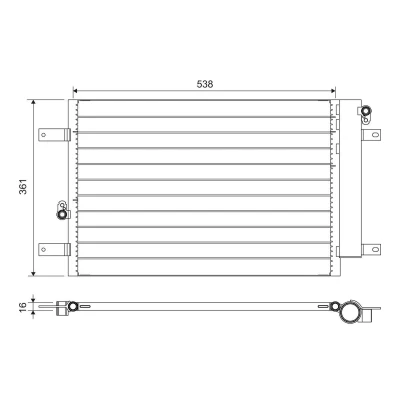 Imagem de VALEO 818004 Condensador com secador 14mm Alumínio 361mm R134a VOLKSWAGEN: Sharan I, SEAT: Alhambra I