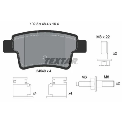 Imagem de TEXTAR 2454001 Jogo de pastilhas para travão disco CITROËN: C4 I Grand Picasso, Picasso 1