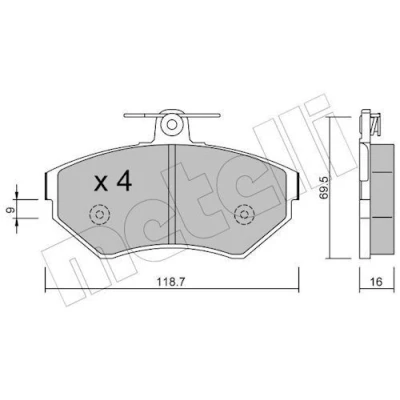 Imagem de METELLI 22 0215 1 Jogo de pastilhas para travão disco excl. contacto aviso desgaste VOLKSWAGEN: GOLF 3, Polo III Hatchback