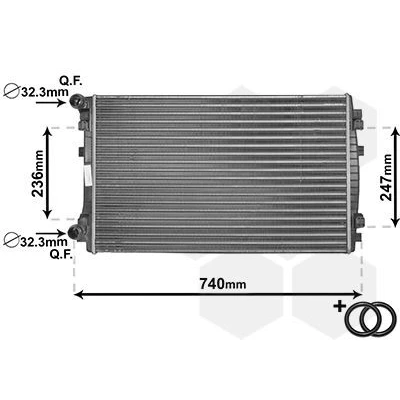 Imagem de VAN WEZEL 58002338 Radiador, arrefecimento do motor VOLKSWAGEN: Golf 7, Passat B8 Variant, Tiguan II, SEAT: Leon III SC, Hatchback, Toledo 4