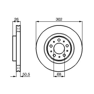 Imagem de BOSCH 0 986 478 454 Disco de travão 302, 26 5 108 ventilado oleado alto carbono VOLVO: V70 I, S70, XC70 I Cross Country