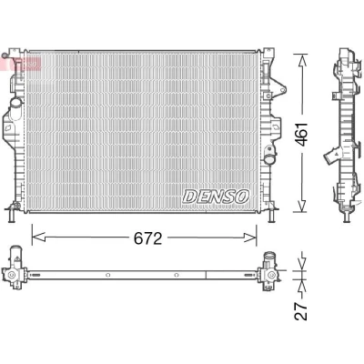 Imagem de DENSO DRM10048 Radiador, arrefecimento do motor 672 477 27