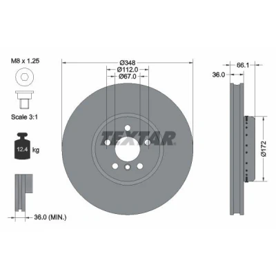 Imagem de TEXTAR Disco de travão BMW: 6 Gran Turismo, X7, 5 Touring 92288725 34106880076,34108858706,34116860912,6860912,6880076,8858706,98200288701PRO