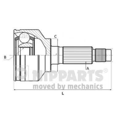 Imagem de NIPPARTS N2821047 Ponteira de Transmissão com ranhura NISSAN: TERRANO 2, Pick Up