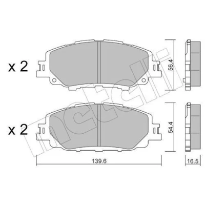 Imagem de METELLI 22 1235 0 Jogo de pastilhas para travão disco excl. contacto aviso desgaste TOYOTA: Corolla XII Carrinha, Hatchback